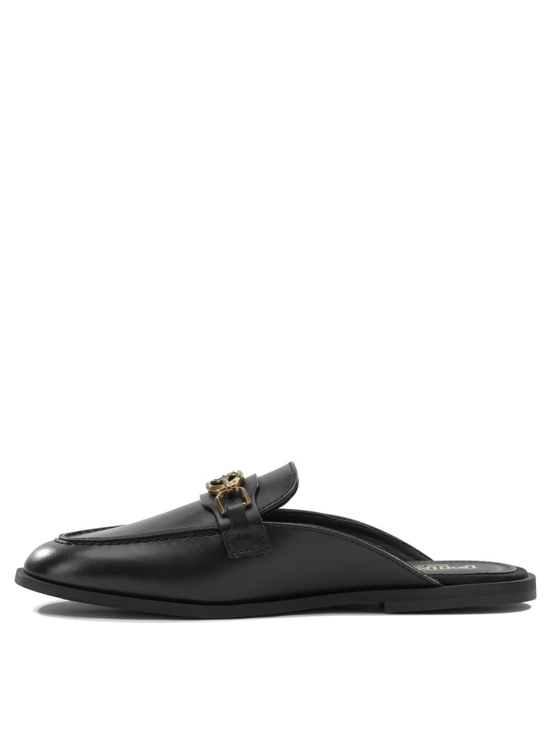 black leather loafers by Selfnex