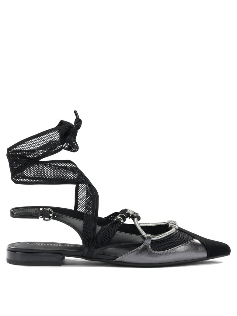 black leather ballerinas by Selfnex