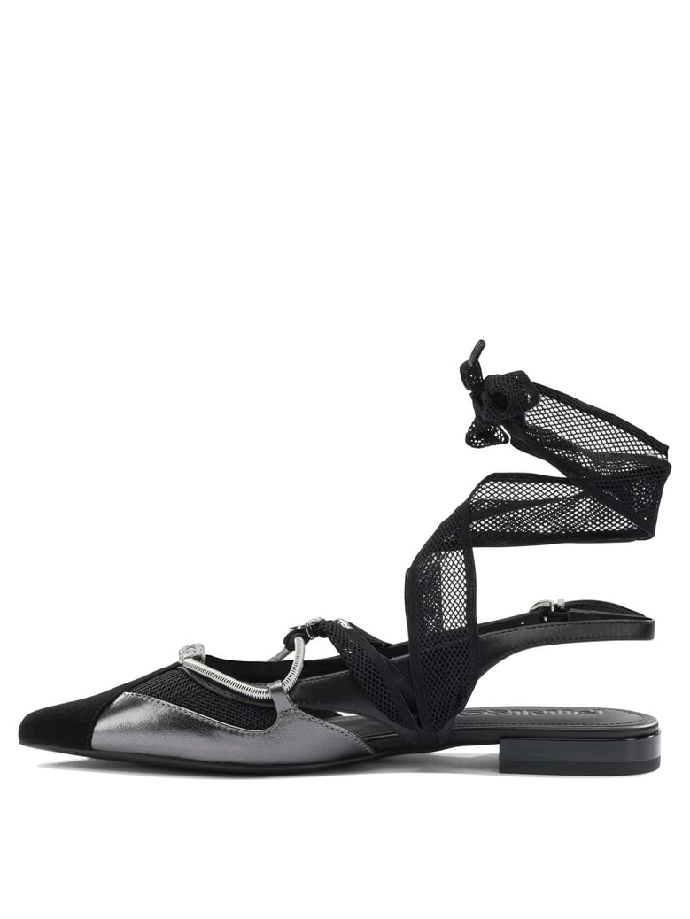 black leather ballerinas by Selfnex