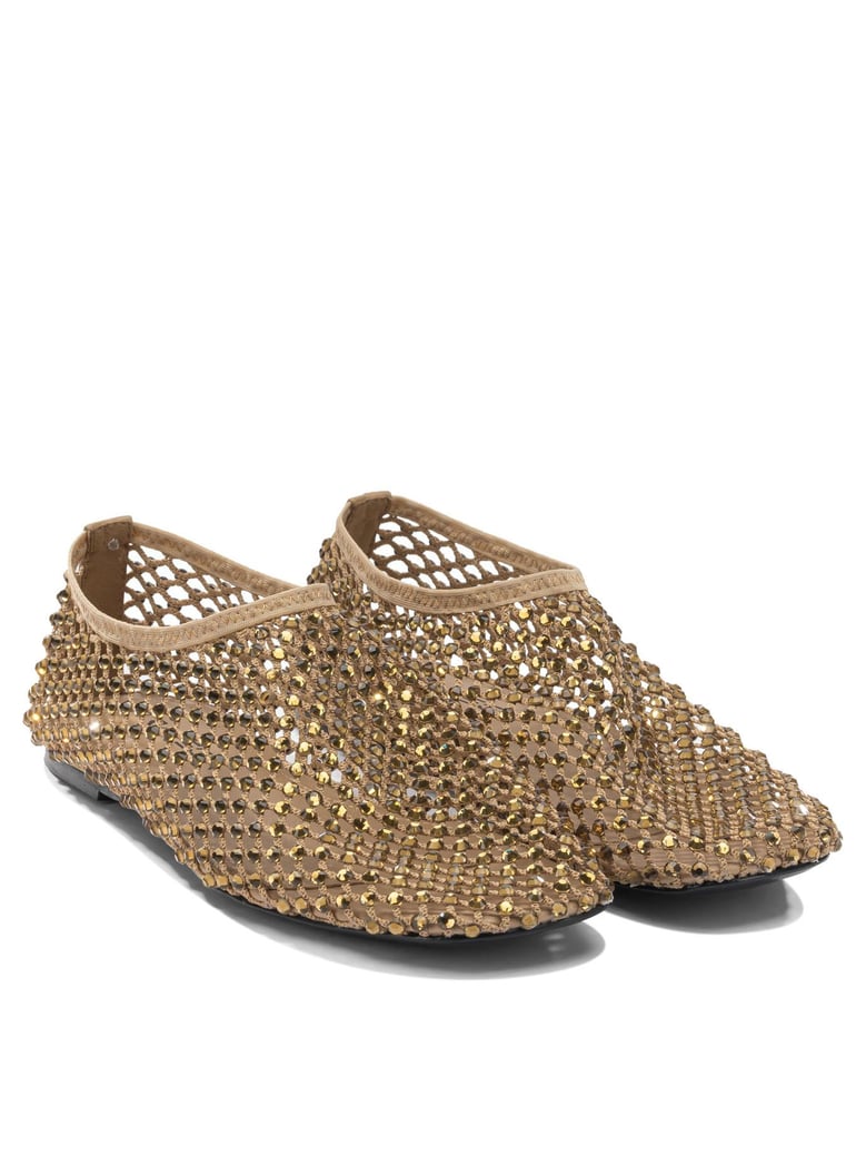 beige mesh rubber ballerinas by Selfnex