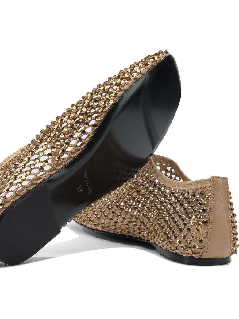 beige mesh rubber ballerinas by Selfnex