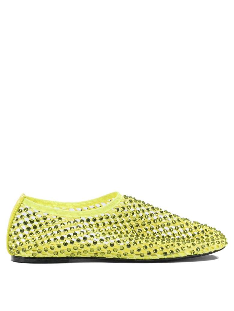 yellow mesh leather ballerinas by Selfnex