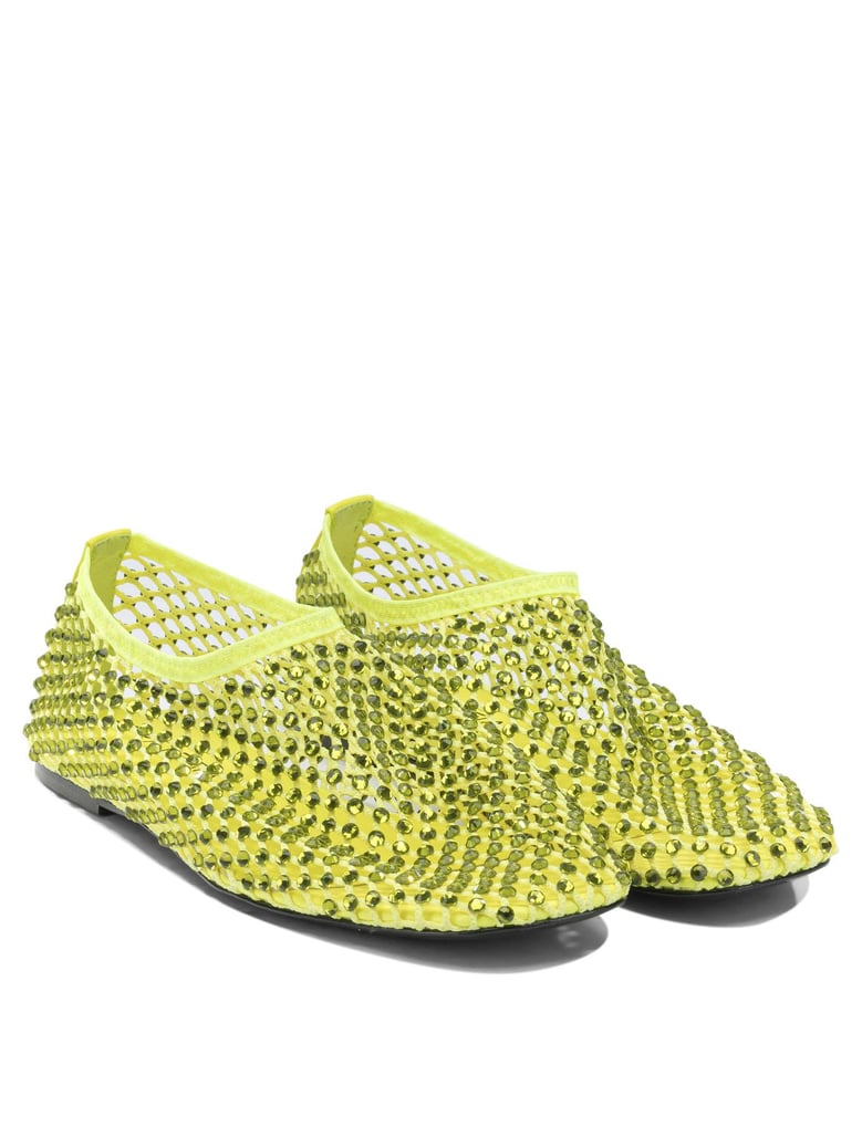 yellow mesh leather ballerinas by Selfnex