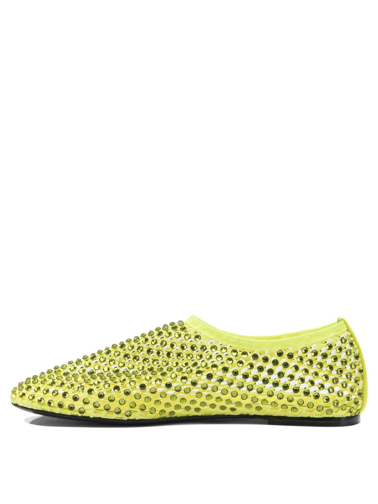 yellow mesh leather ballerinas by Selfnex