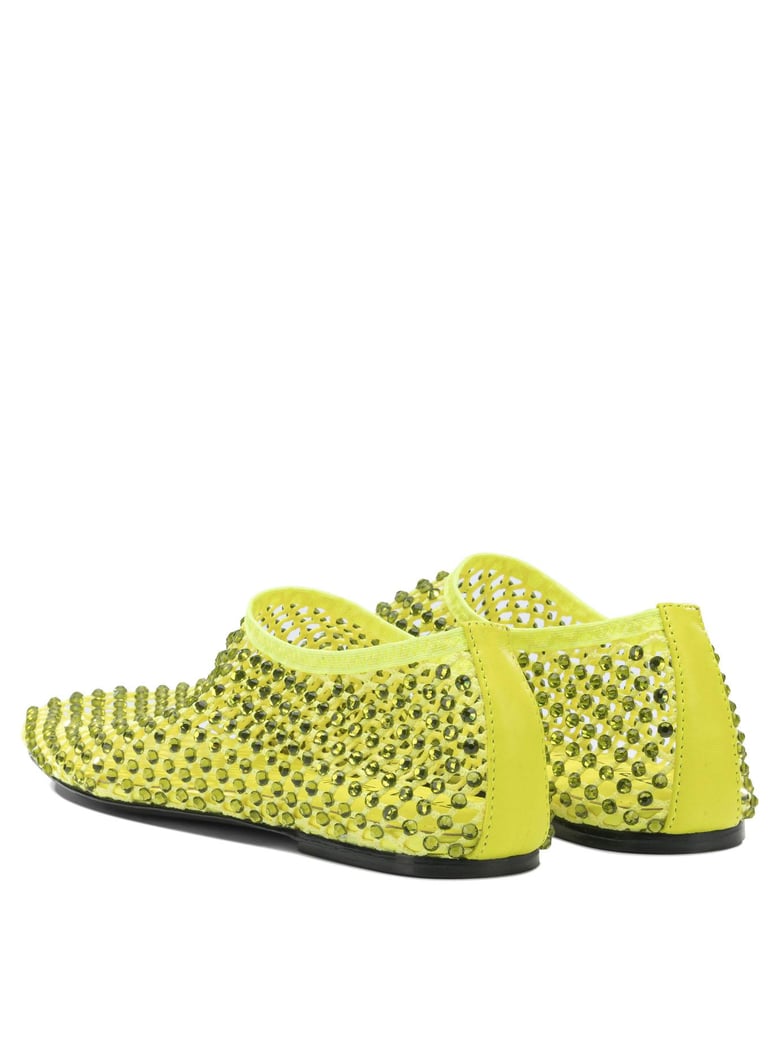 yellow mesh leather ballerinas by Selfnex