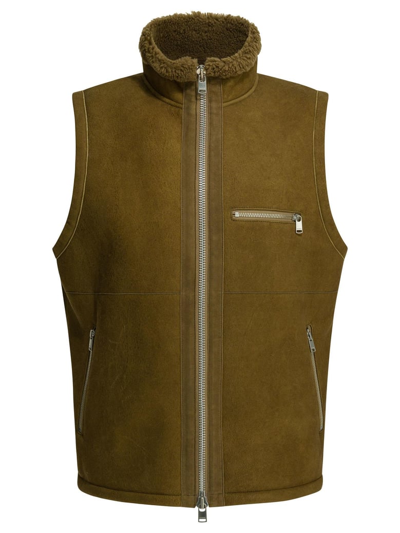 shearling sleeveless jacket by Selfnex