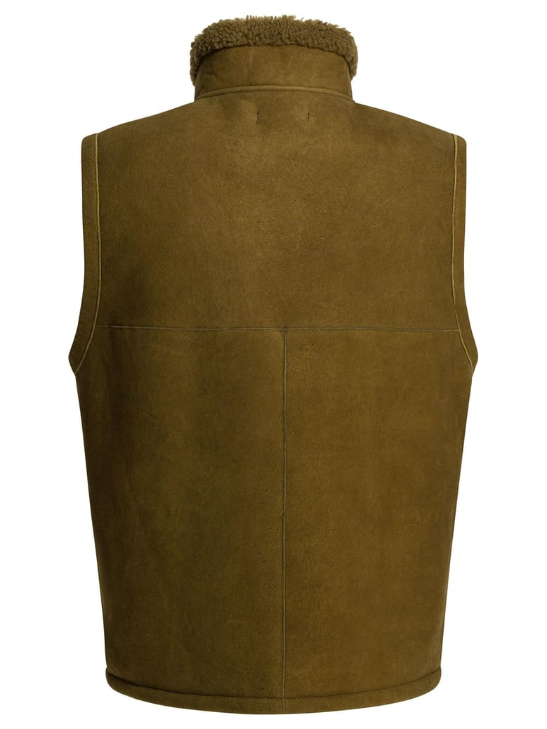 shearling sleeveless jacket by Selfnex