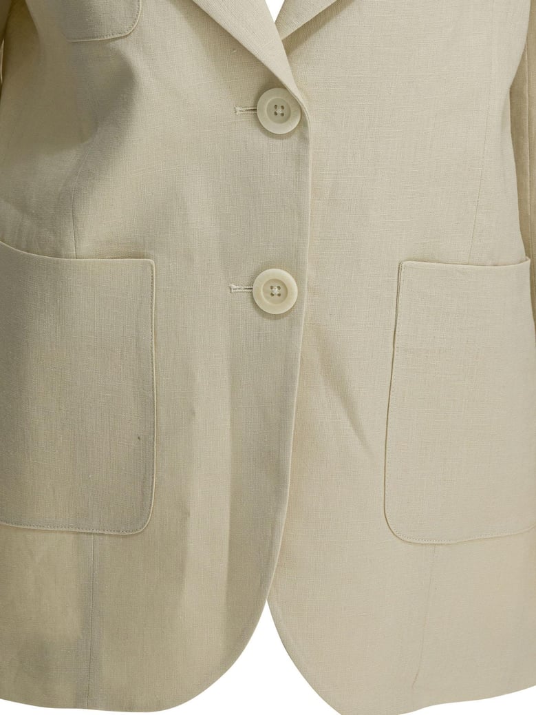 beige linen jacket by Selfnex