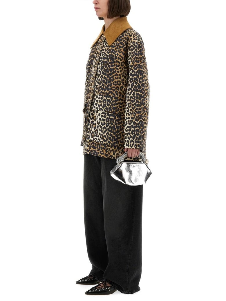 leopard print midi jacket by Selfnex