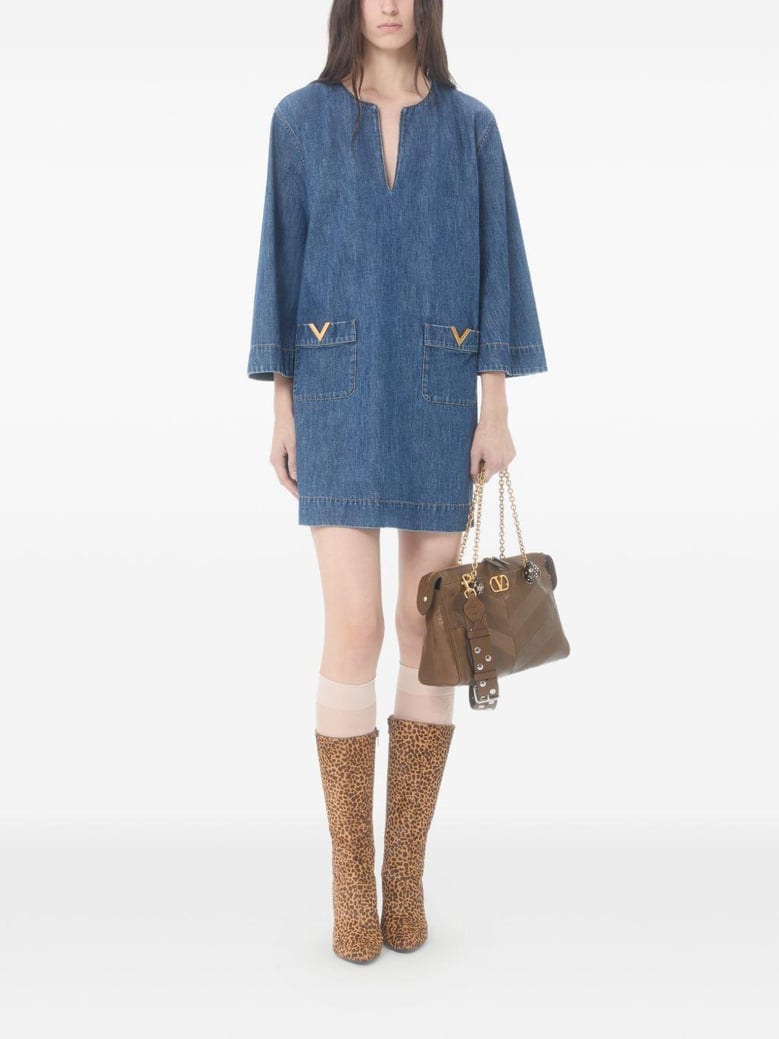 vlogo signature denim short dress by Selfnex