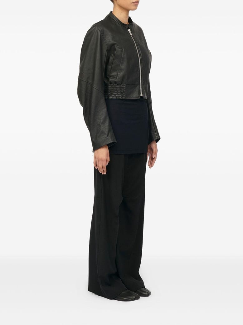 leather effect bomber jacket by Selfnex