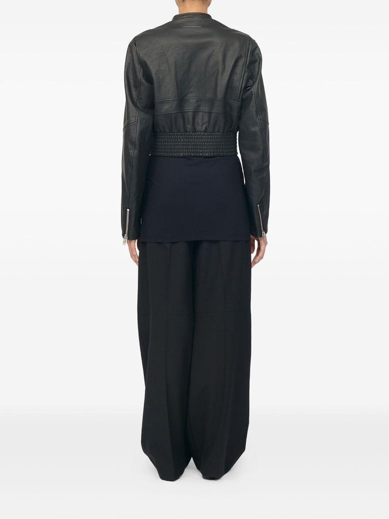leather effect bomber jacket by Selfnex