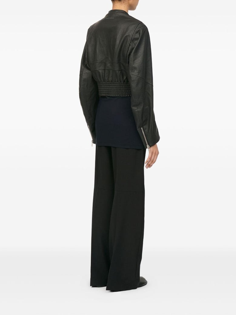 leather effect bomber jacket by Selfnex