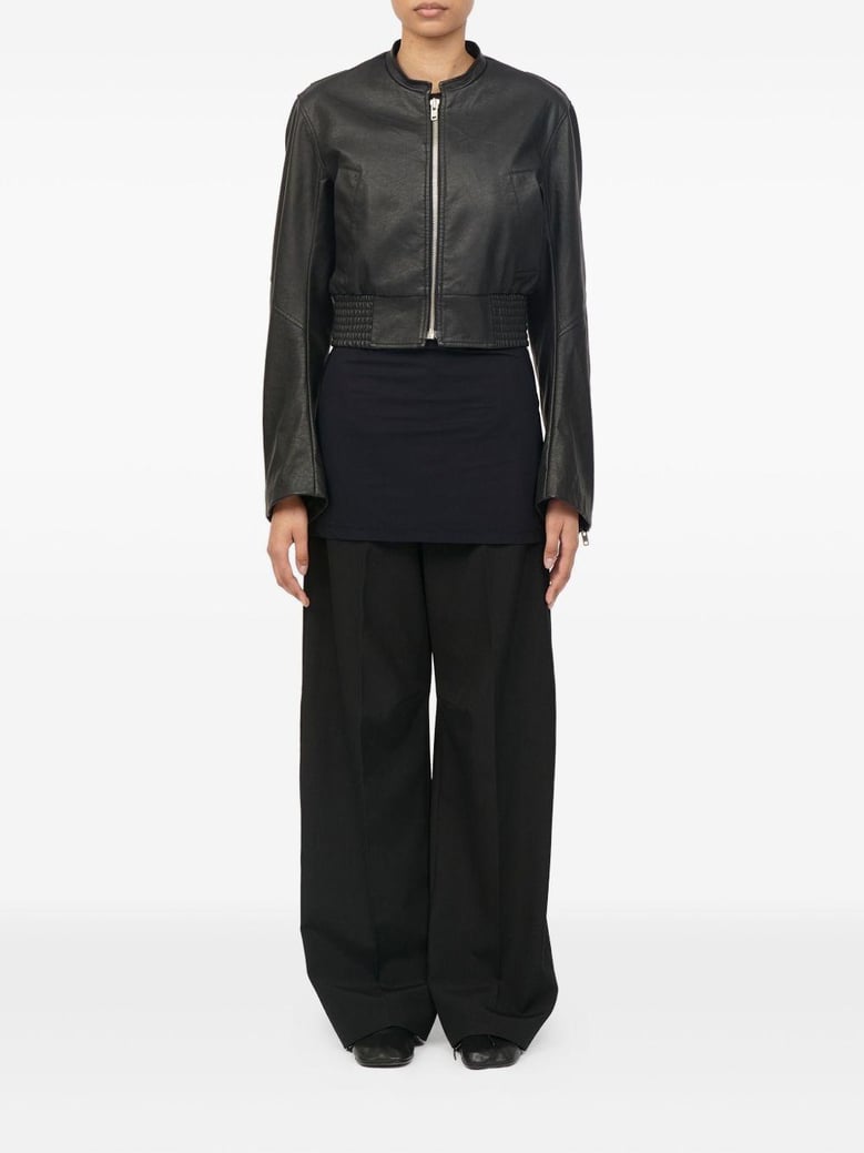 leather effect bomber jacket by Selfnex