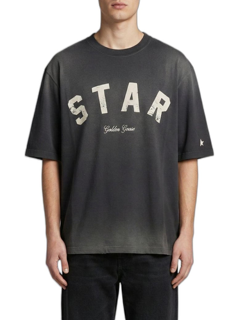 star unisex relaxed fit t-shirt cotton jersey sunfaded wash star print star label by Selfnex