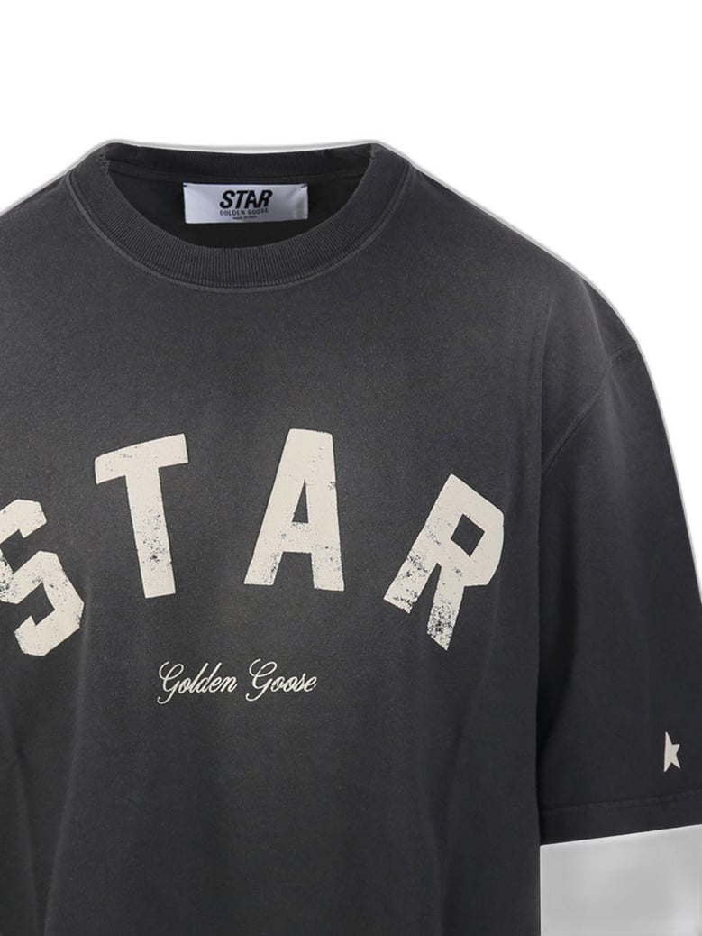star unisex relaxed fit t-shirt cotton jersey sunfaded wash star print star label by Selfnex