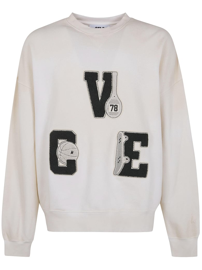 star unisex boxi crewneck vintage treatment vce patch star label by Selfnex