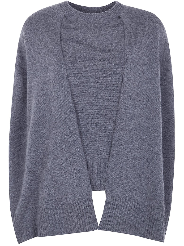 grey cashmere cape sweater by Selfnex
