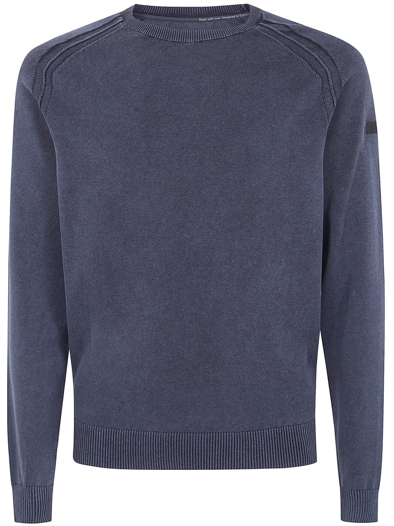 techno wash round neck 14 knit sweater by Selfnex