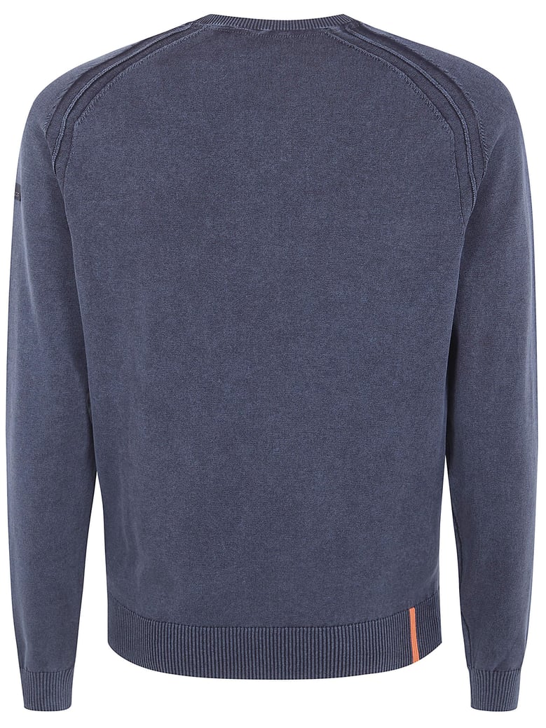 techno wash round neck 14 knit sweater by Selfnex