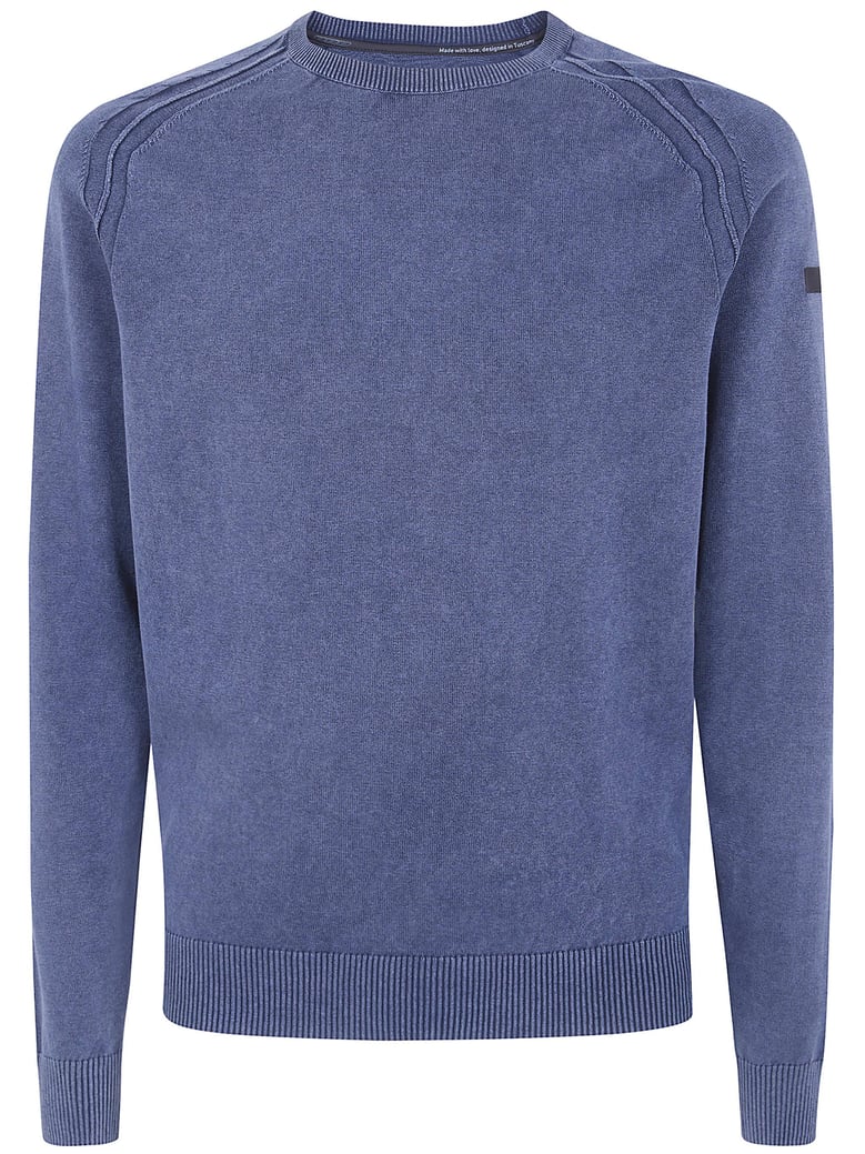 techno wash round neck 14 knit sweater by Selfnex