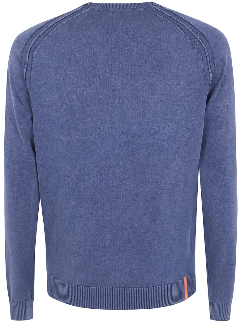 techno wash round neck 14 knit sweater by Selfnex