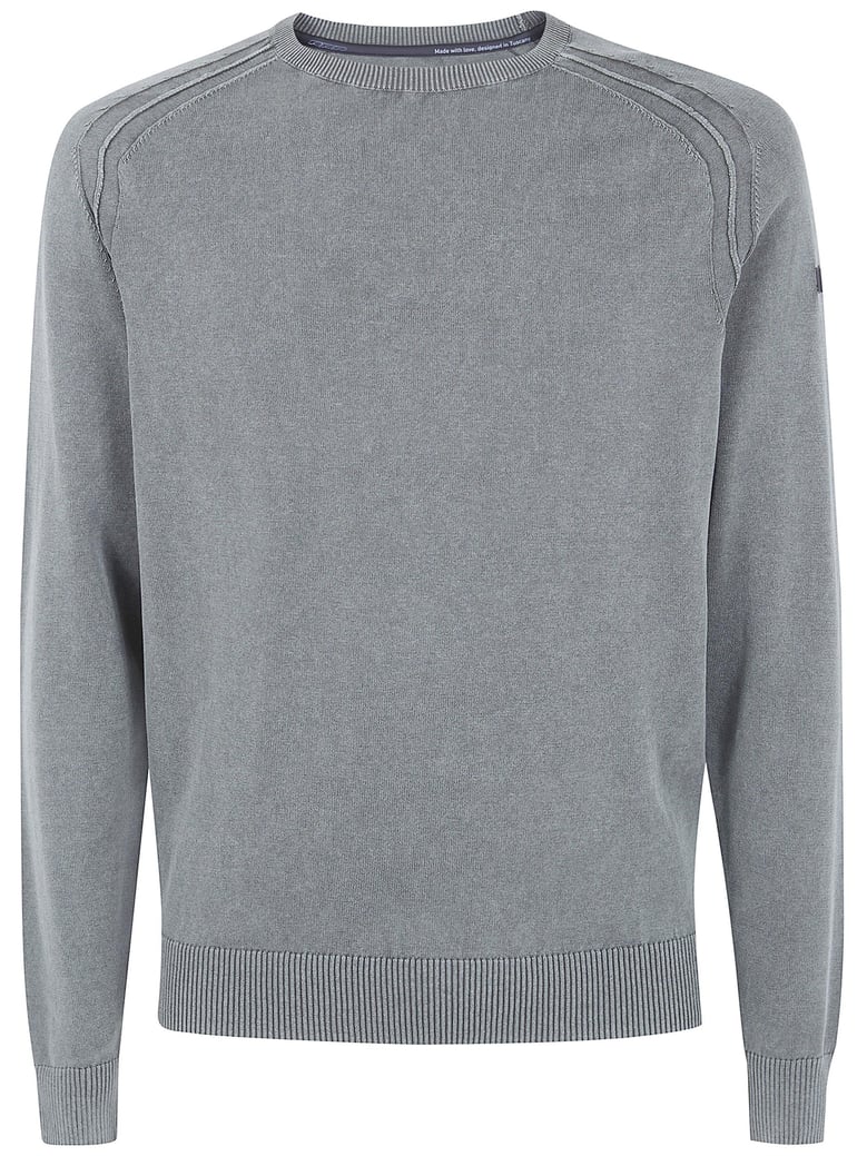 techno wash round neck 14 knit sweater by Selfnex