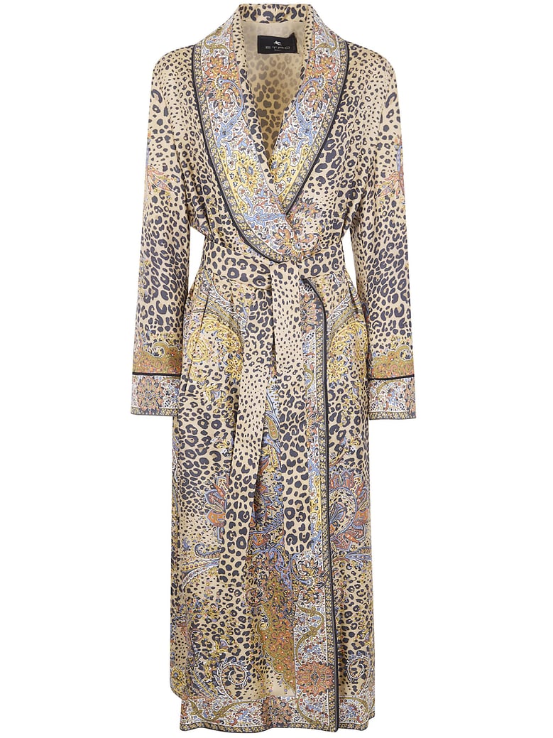 printed doublebreasted midi dress by Selfnex