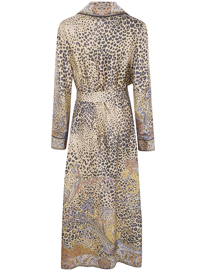 printed doublebreasted midi dress by Selfnex