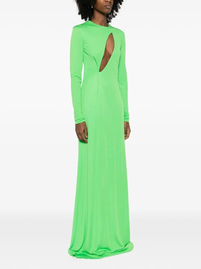 crepe jersey long sleeve evening dress by Selfnex