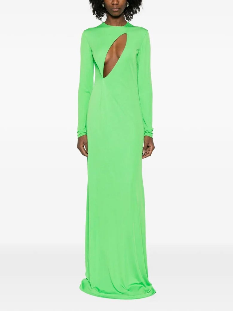 crepe jersey long sleeve evening dress by Selfnex