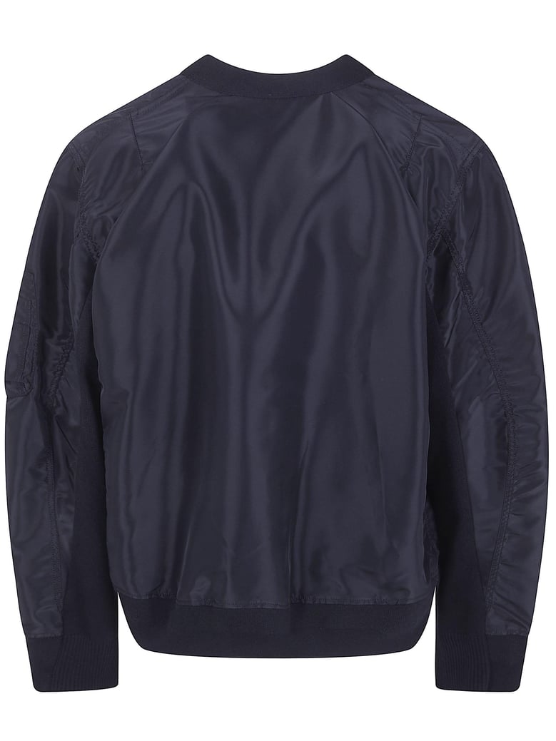 nylon twill x knit cardigan by Selfnex