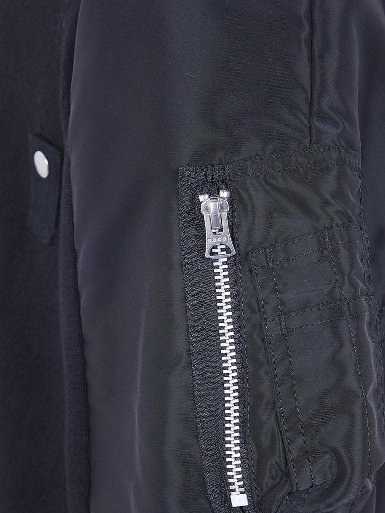 nylon twill x knit cardigan by Selfnex