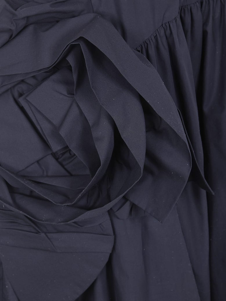 pressed rosette tapered back flounce dress by Selfnex