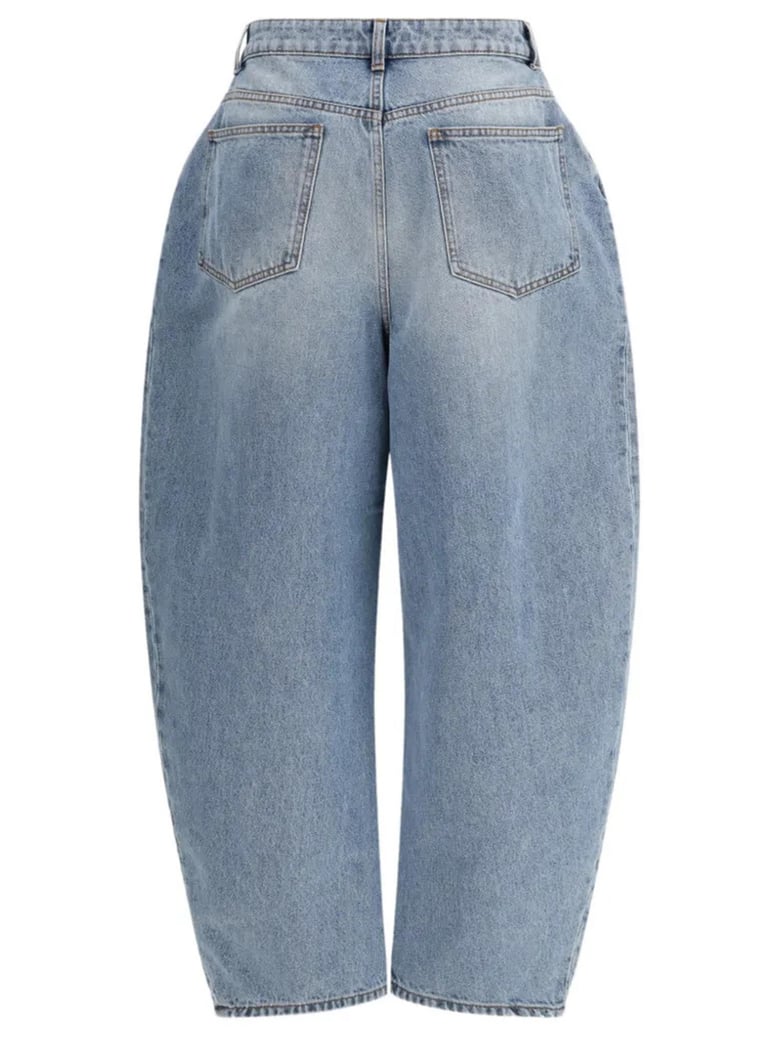sculptural denim trousers by Selfnex
