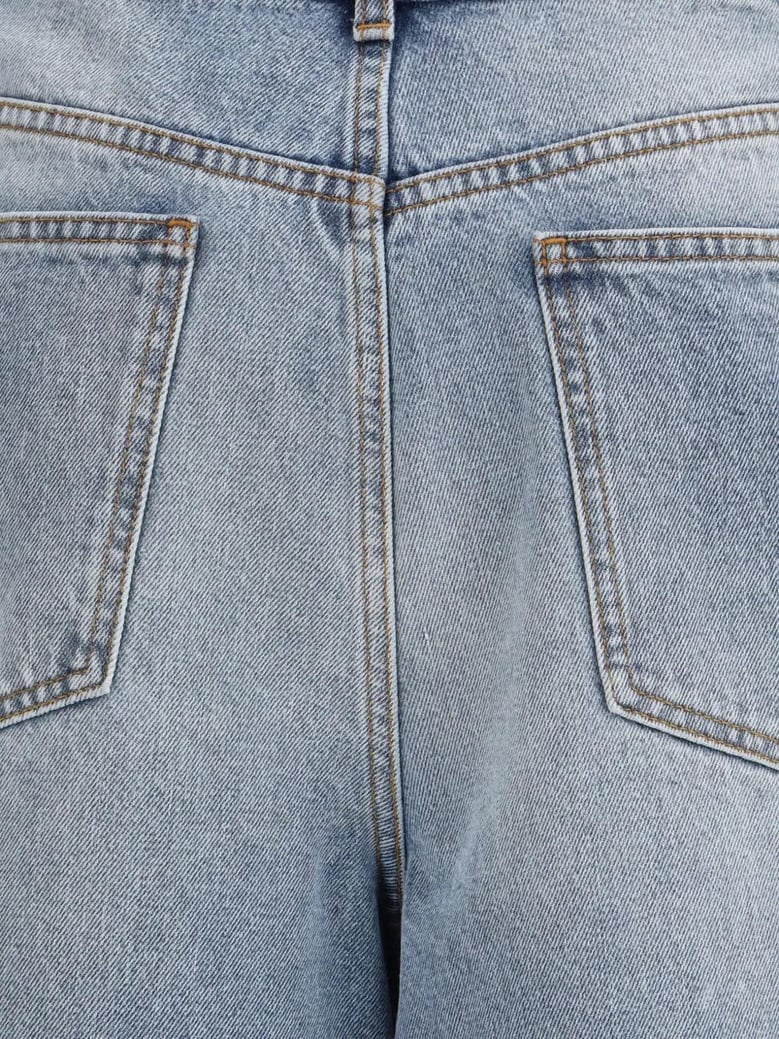 sculptural denim trousers by Selfnex