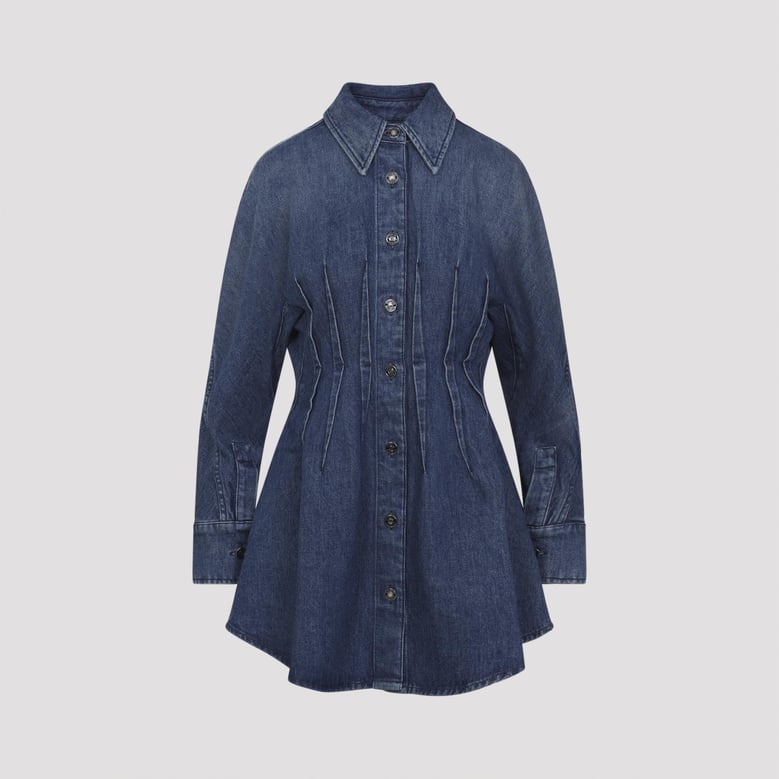 cocoon dress in medium blue denim by Selfnex
