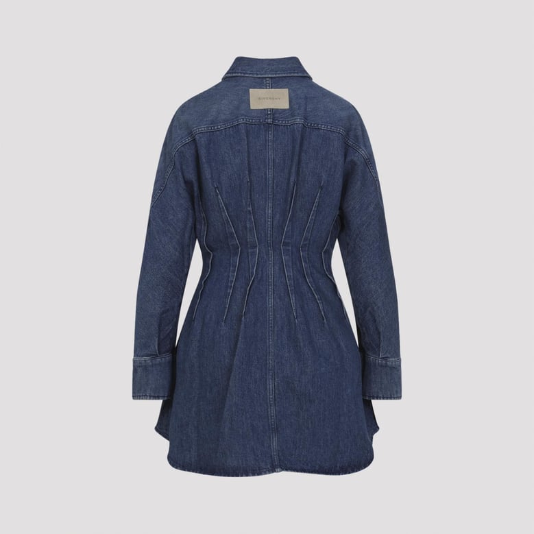 cocoon dress in medium blue denim by Selfnex