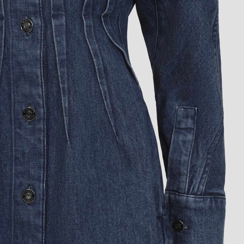 cocoon dress in medium blue denim by Selfnex