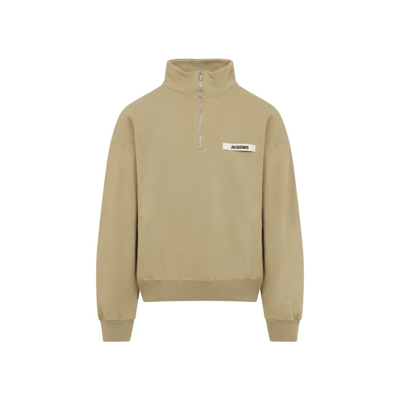 beige gros grain cotton sweatshirt by Selfnex