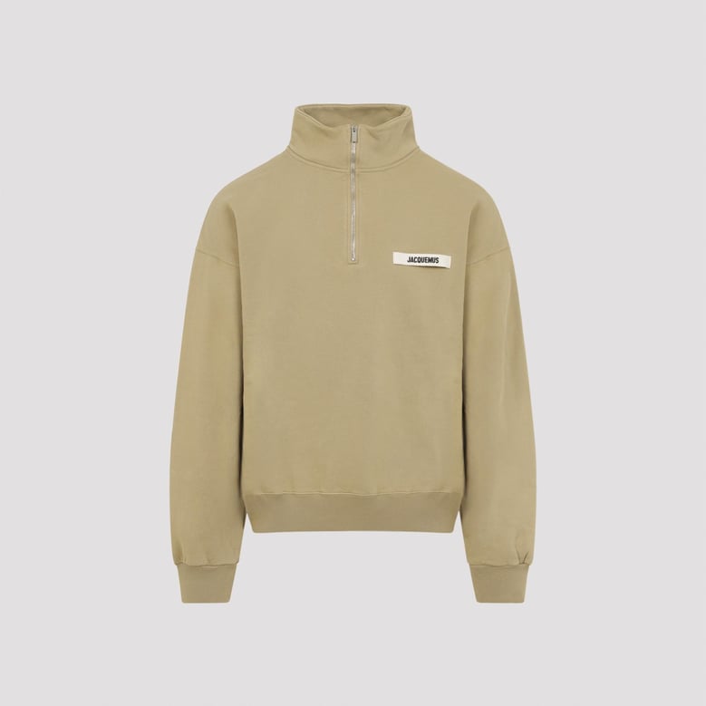 beige gros grain cotton sweatshirt by Selfnex