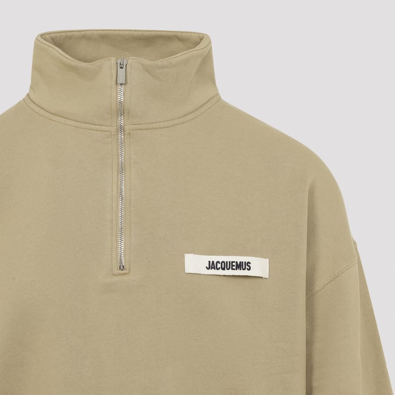 beige gros grain cotton sweatshirt by Selfnex