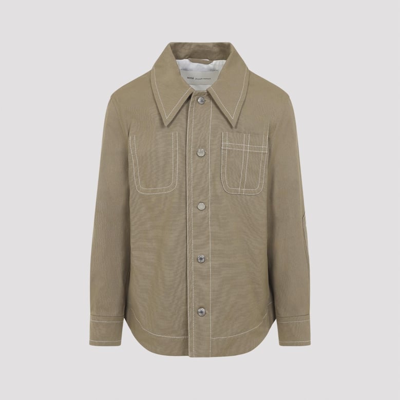 beige worker buttoned cotton jacket by Selfnex