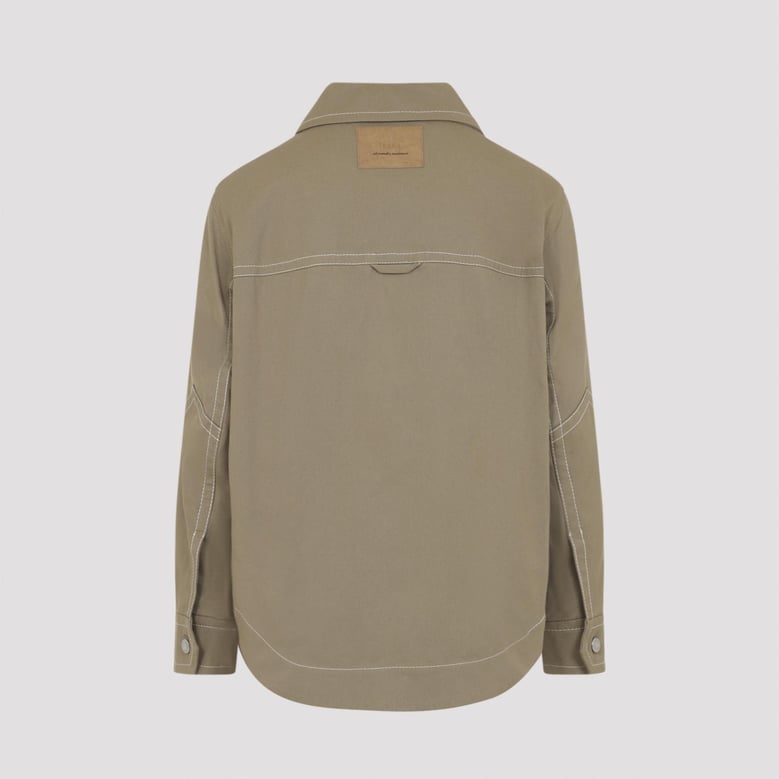 beige worker buttoned cotton jacket by Selfnex