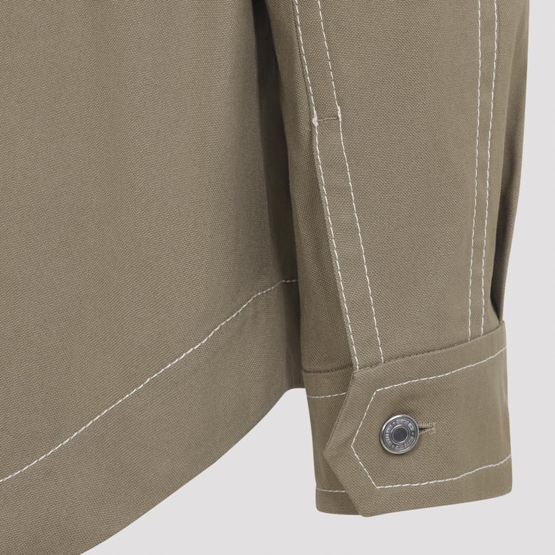 beige worker buttoned cotton jacket by Selfnex