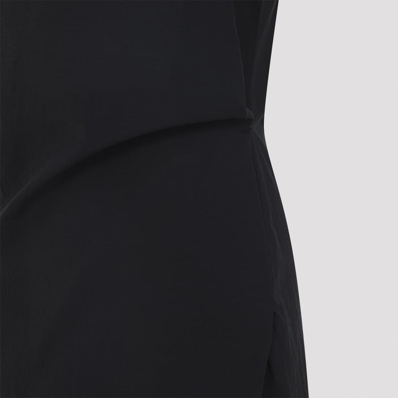 black the drap cotton midi dress by Selfnex