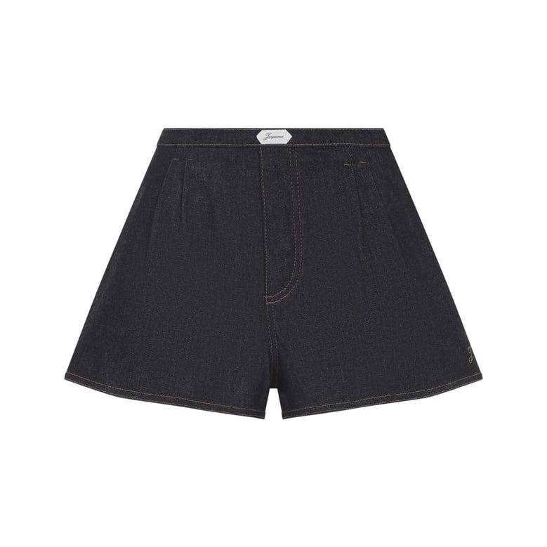 navy blue denim shorts by Selfnex