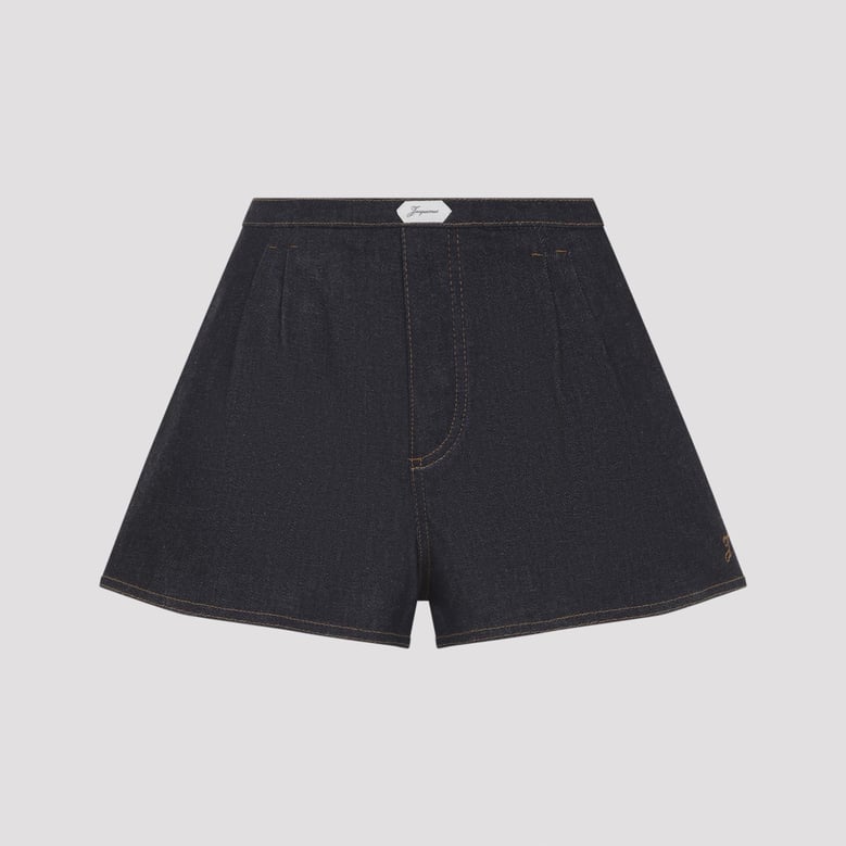 navy blue denim shorts by Selfnex