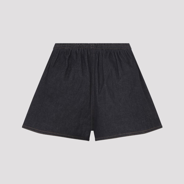 navy blue denim shorts by Selfnex