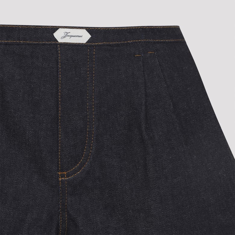 navy blue denim shorts by Selfnex